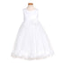 Kids Dream Big Girls White Petal Flower Girl Dress 8-14 - SophiasStyle.com